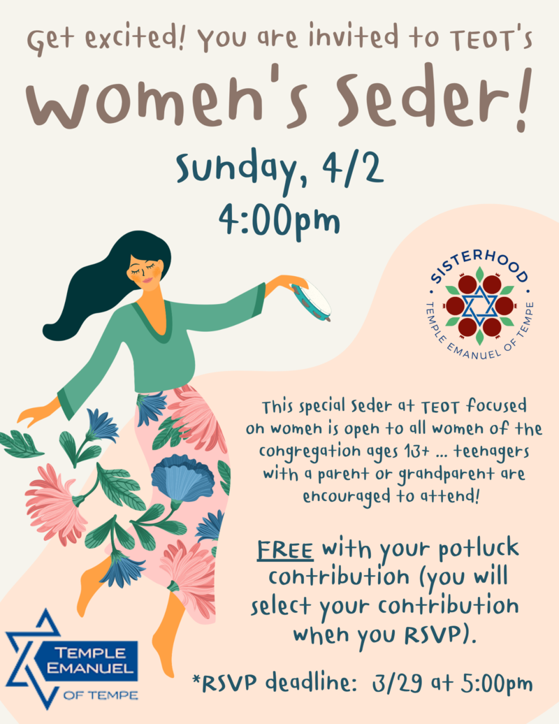 Banner Image for Women's Seder, sponsored by Sisterhood